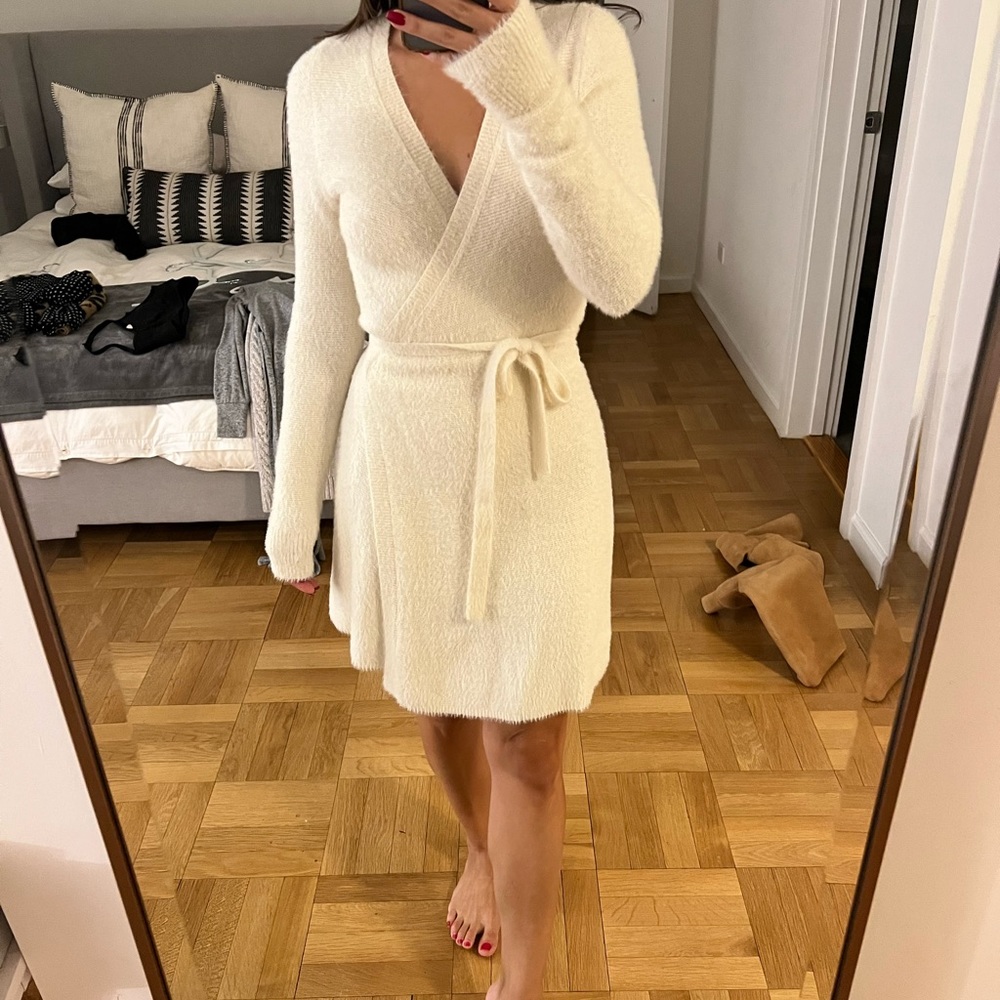 White Super-soft wrap dress
